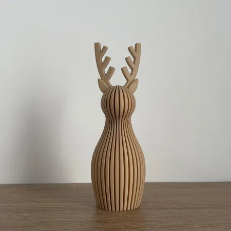 Dekoracyjny Renifer Prążkowany 3D Ozdoba Świąteczna